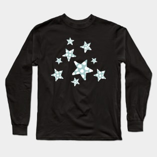 happy polka dots stars - turquoise Long Sleeve T-Shirt